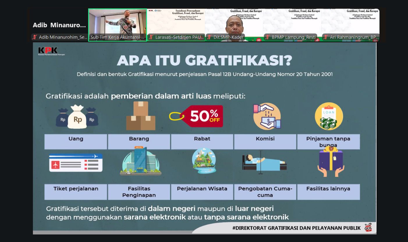 Ditjen PAUD Dasmen Perkuat Integritas Lewat Sosialisasi Gratifikasi