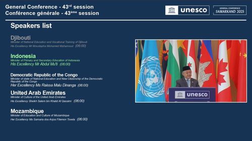 Pidato Mendikdasmen Jadi Awal Bahasa Indonesia sebagai Bahasa Kerja di Sidang Umum UNESCO